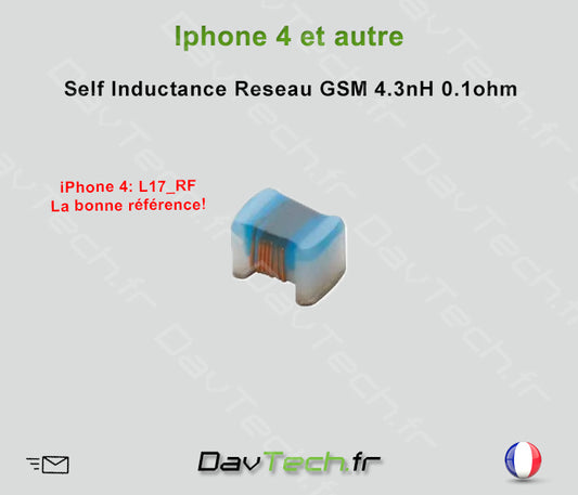 Inductance Réseau GSM L17_RF 4.3nH pour iPhone 4