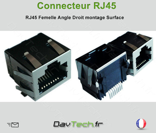 Connecteur RJ45 Femelle Angle Droit montage Surface