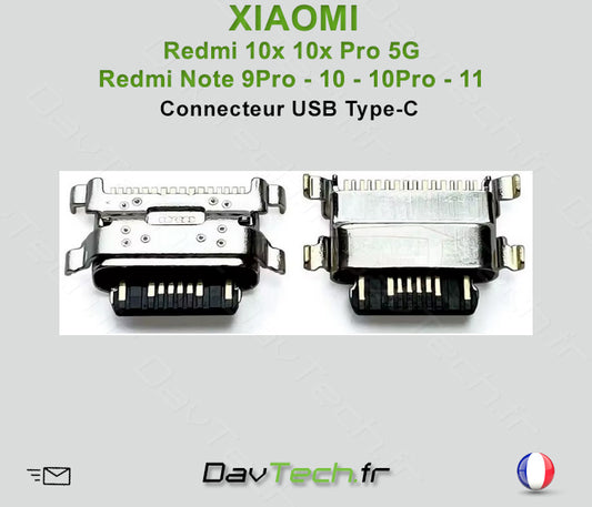 Connecteur prise USB Type-C pour XIAOMI Redmi 10x Note 9 10 11 Pro