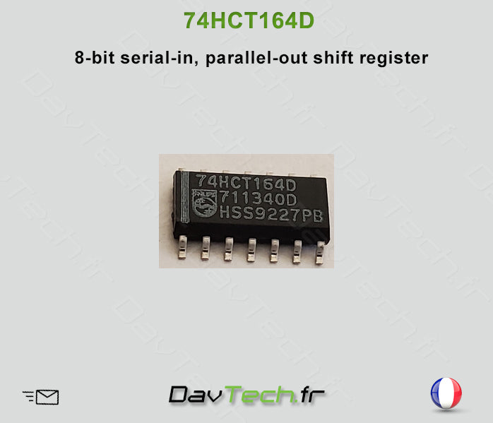 74HCT164D is an 8-bit serial-in/parallel-out shift register Ci SO14